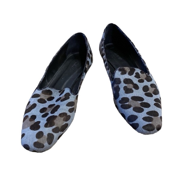 J.Crew Collection Women's Flat Slip On Loafer Shoes leopard Print Calf Hair Sz 6 - Picture 2 of 6